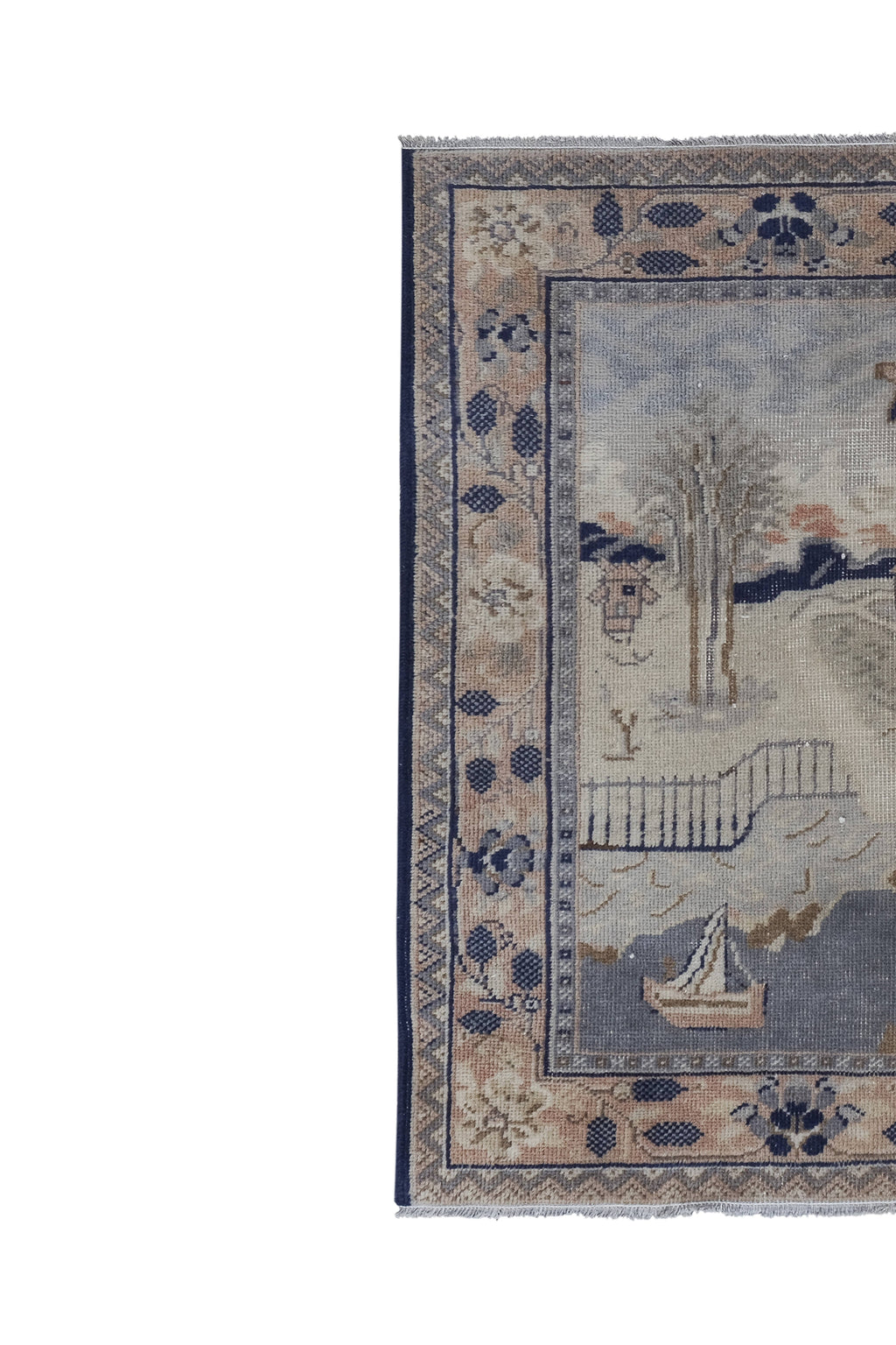 Vintage El İşlemesi Halı 110 x 145 cm