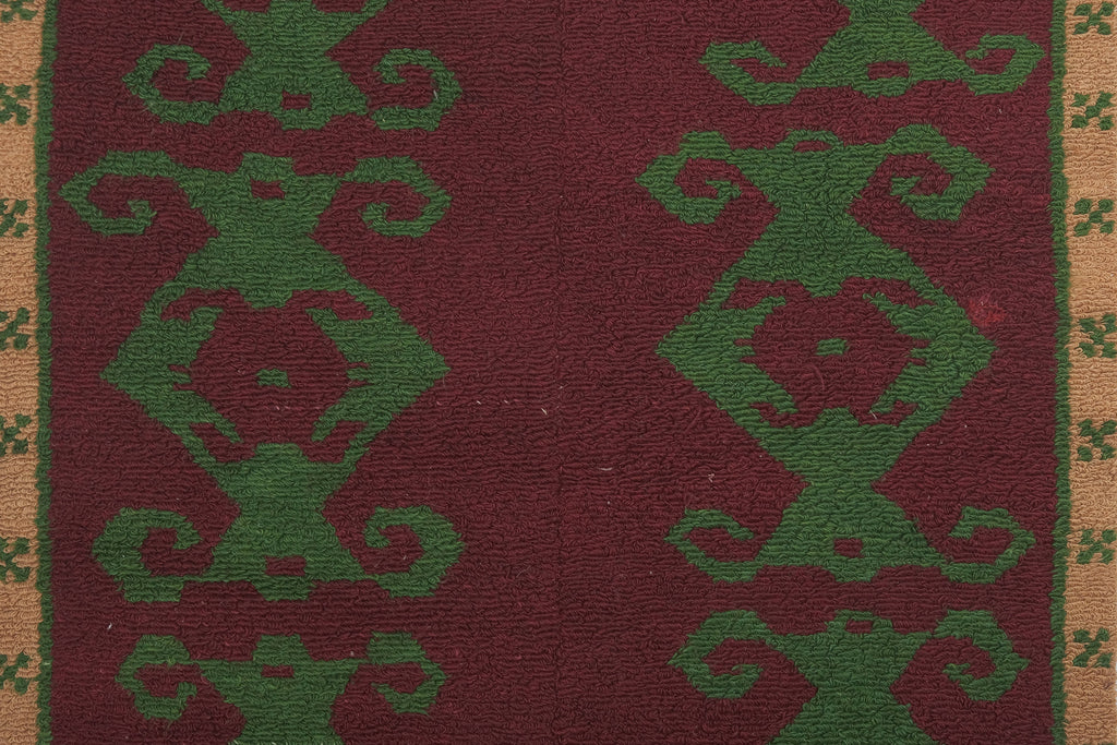 Vintage Türk Damalı Tulu Halı 121 x 156 cm