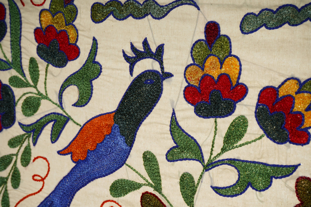 Kuş Desenli Suzani Yolluk 46 x 90 cm