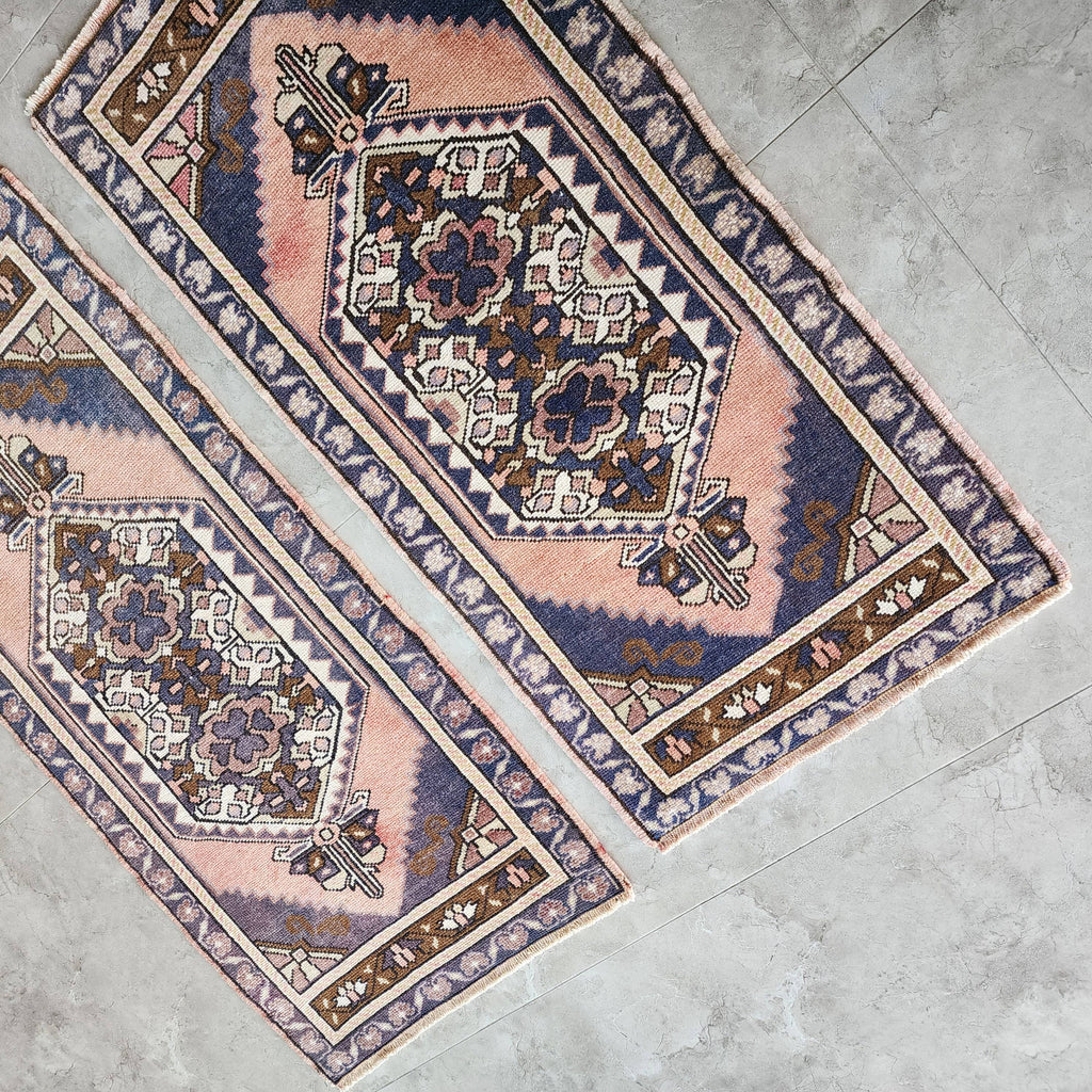 Vintage Türk Yastık Halı 2'li Set 58 x 108 cm