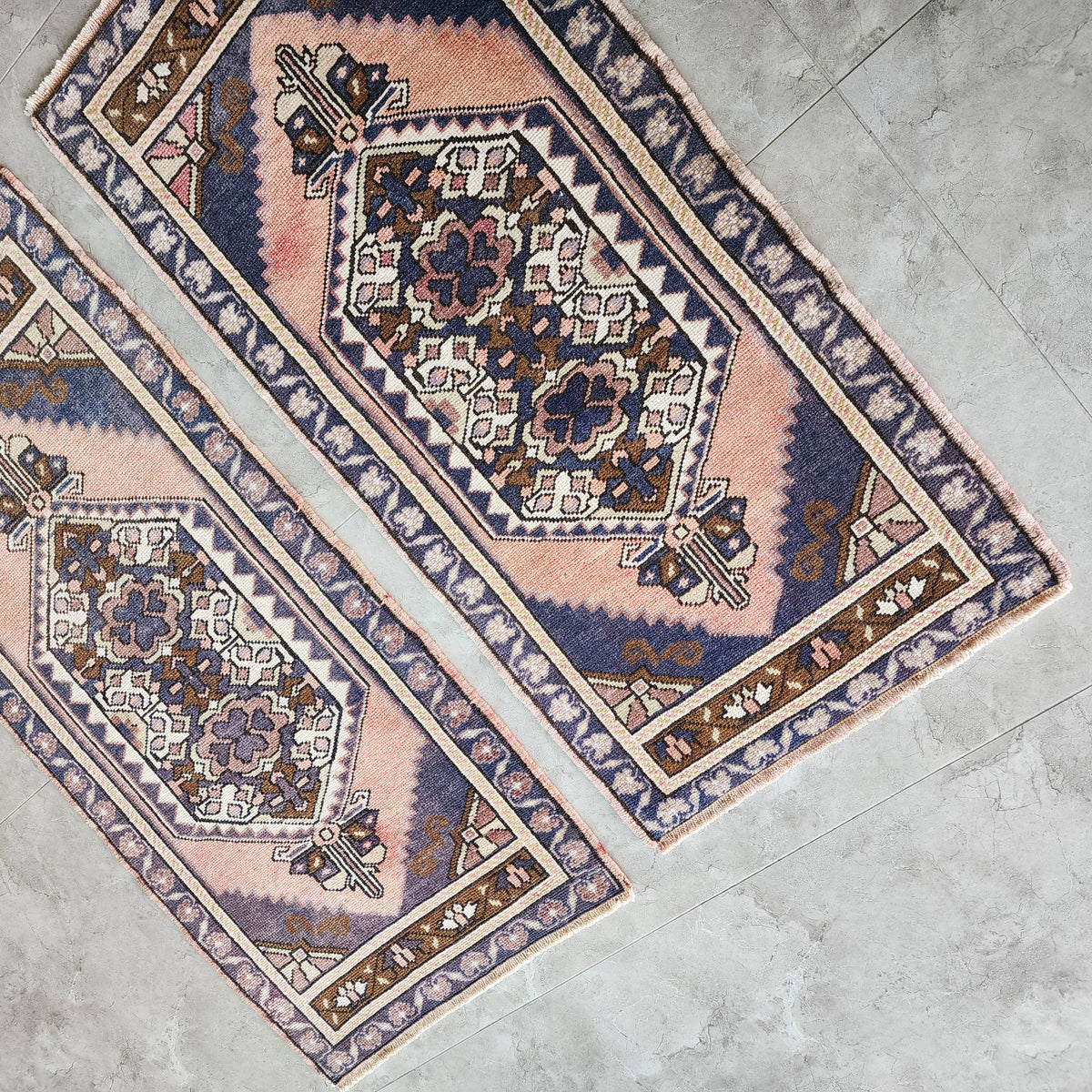 Vintage Türk Yastık Halı 2'li Set 58 x 108 cm