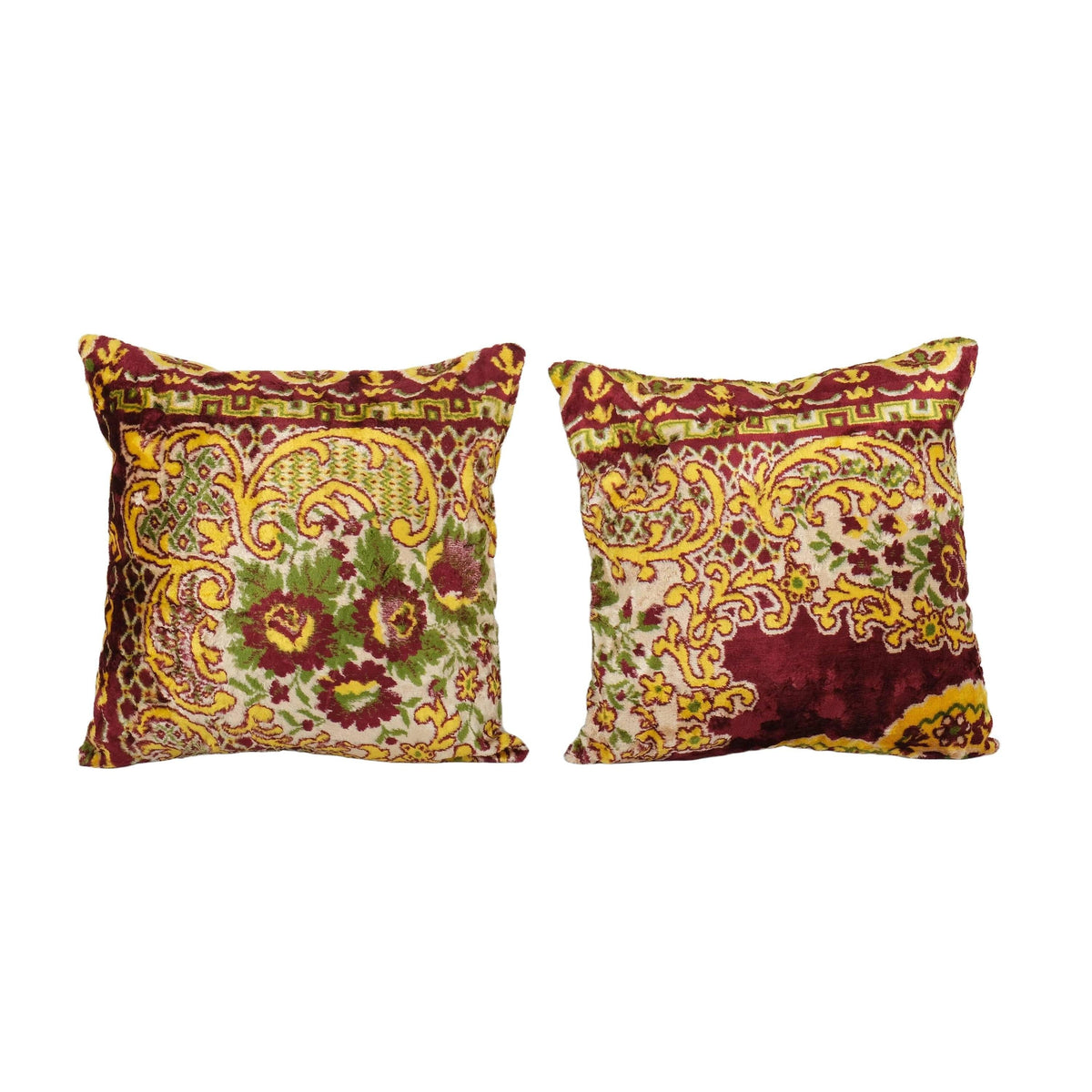 İpek Ikat Kadife Kırlent Kılıfı 2'li Set 50 x 50 cm