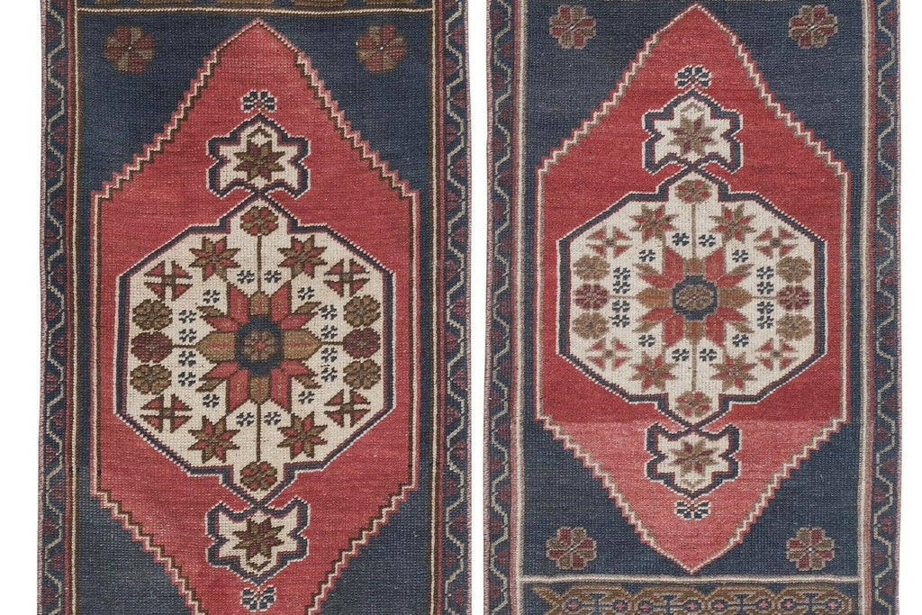 Vintage Türk Yastık Halı 2'li Set 57 x 97 cm