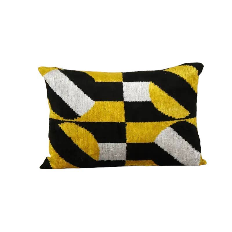 İpek Ikat Kadife Kırlent Kılıfı 40 x 60 cm