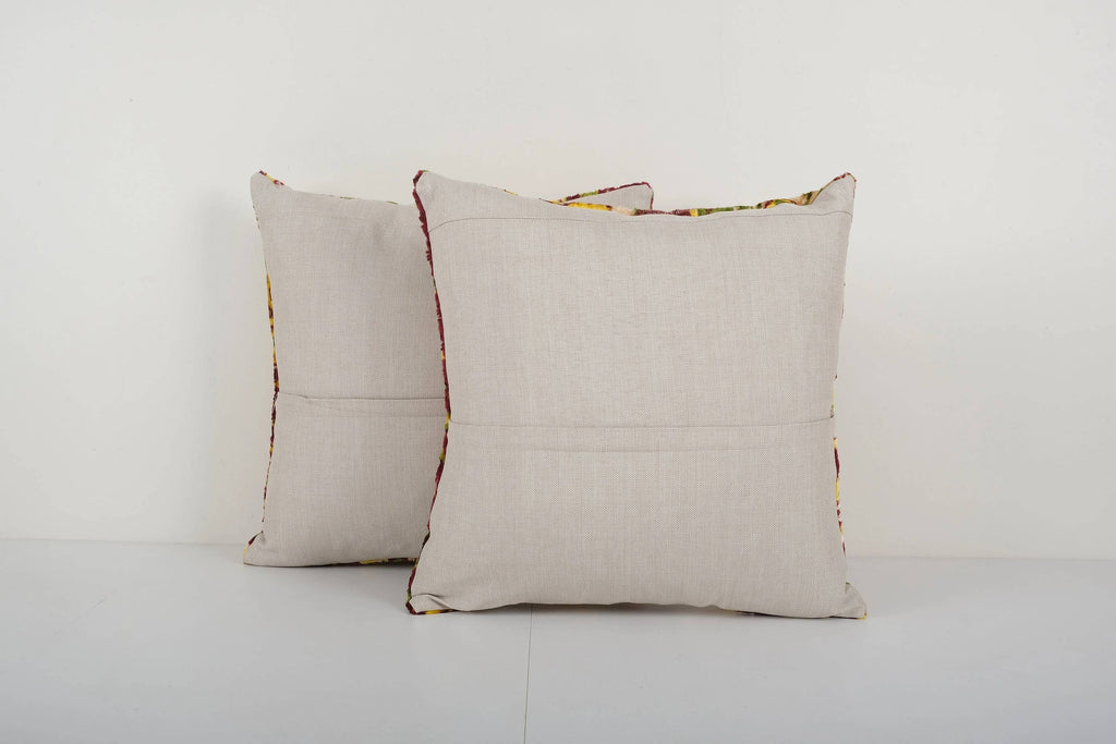 İpek Ikat Kadife Kırlent Kılıfı 2'li Set 50 x 50 cm