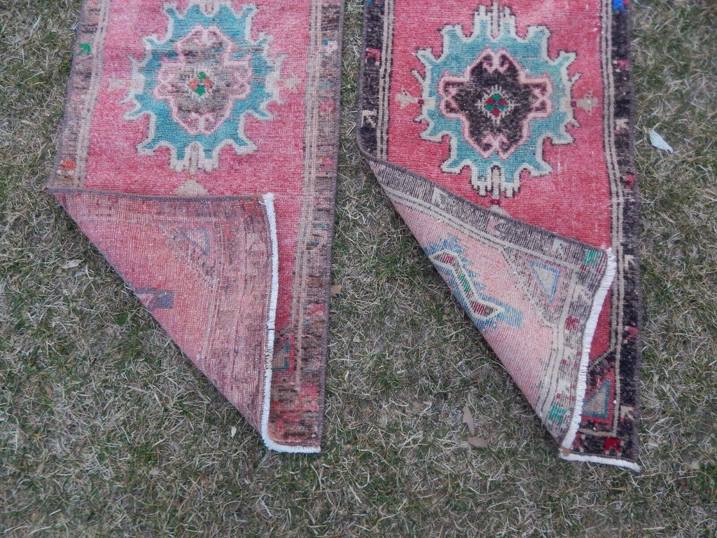 Vintage Türk Yastık Halı 2'li Set 43 x 112 cm