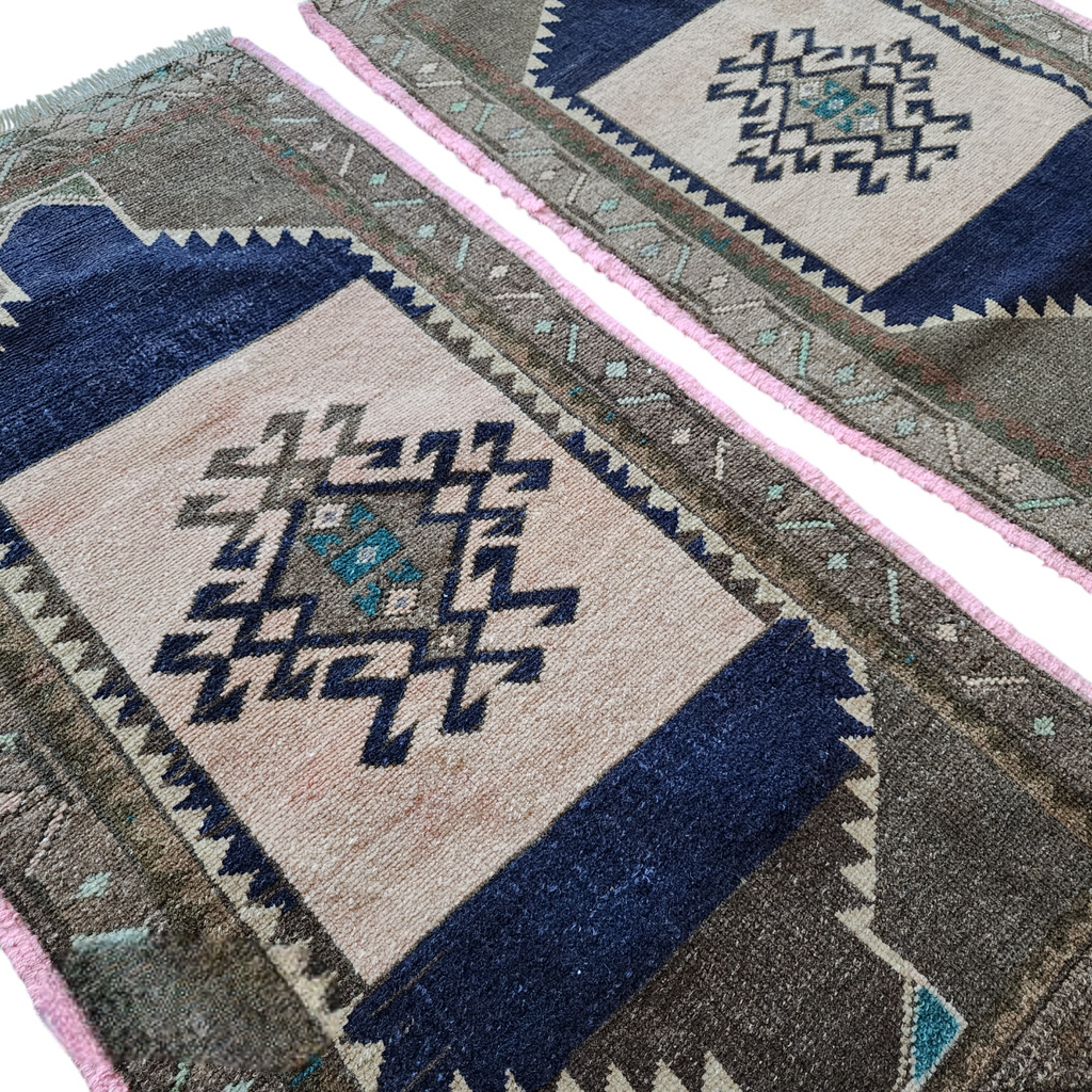 Vintage Uşak Yastık Halı 2'li Set 54 x 82 cm