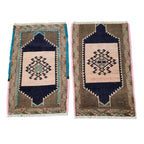 Vintage Türk Yastık Halı 2'li Set 51 x 82 cm