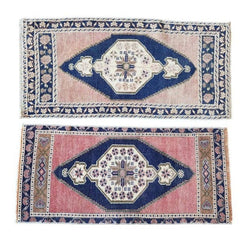 Vintage Türk Yastık Halı 2'li Set 48 x 103 cm