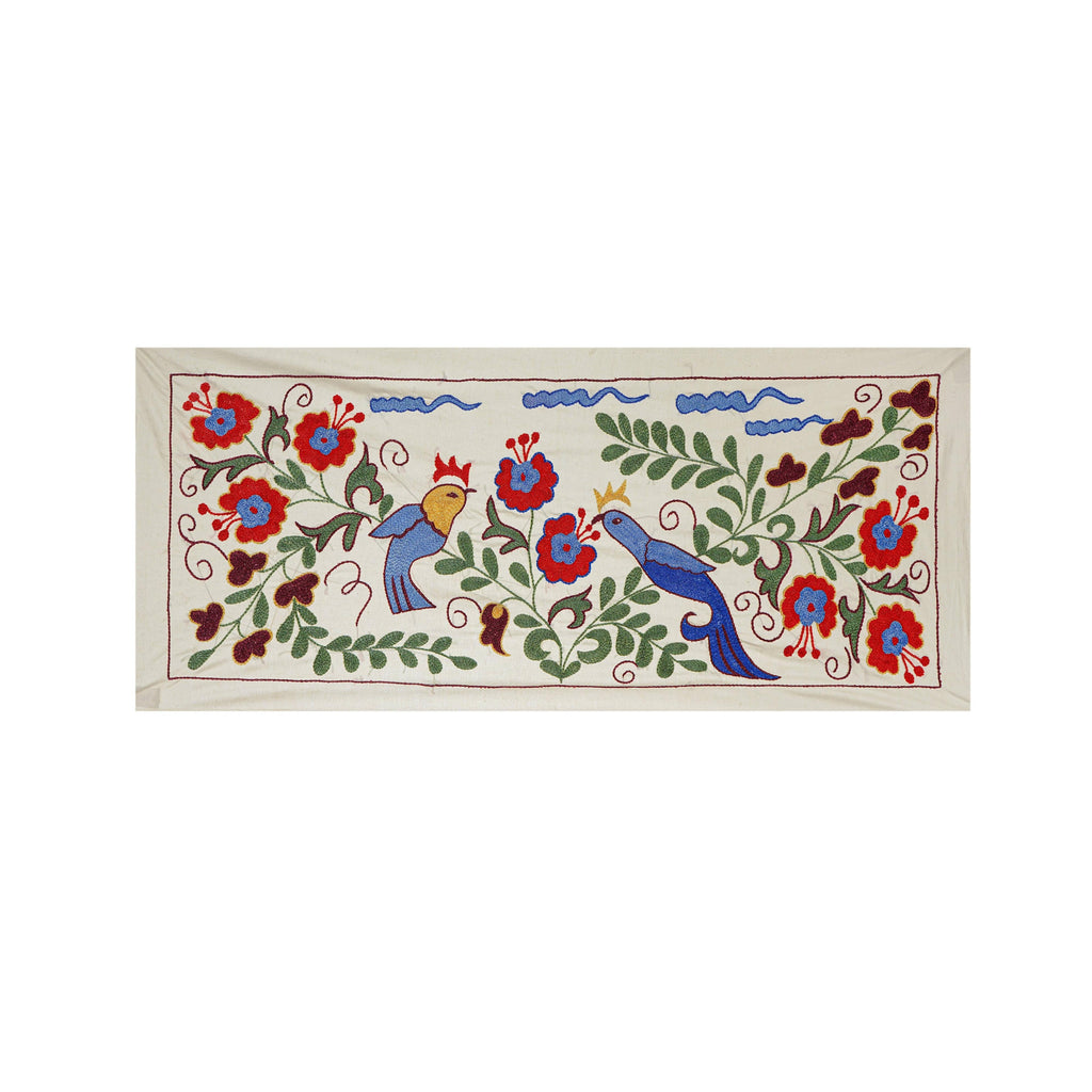 Kuş Desenli Suzani Duvar Örtüsü 44 x 96 cm