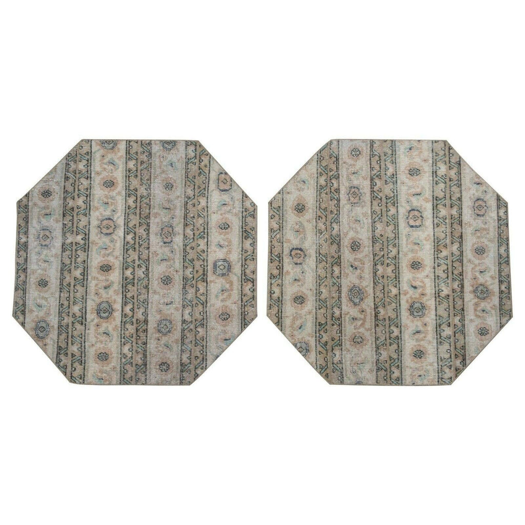 Vintage Türk Yastık Halı 2'li Set 101 x 103 cm