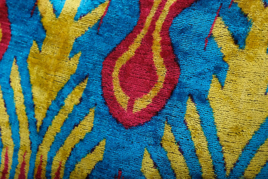 İpek Ikat Kadife Kırlent Kılıfı 2'li Set 51 x 51 cm