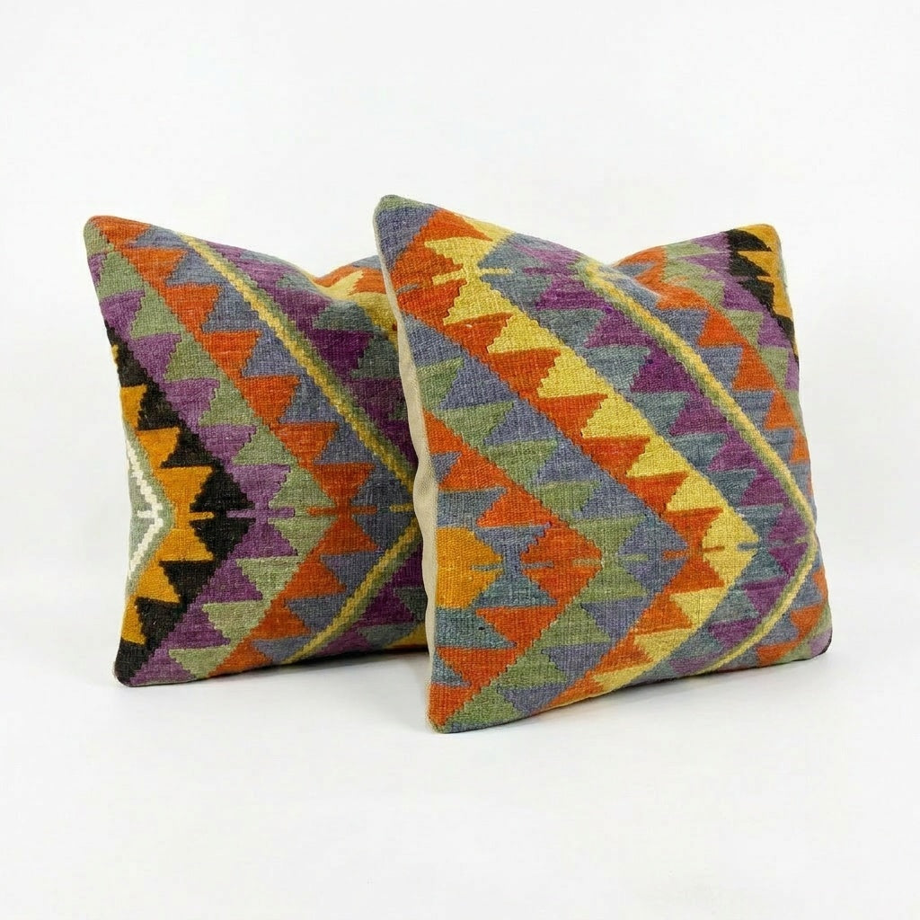 Kilim Kırlent Kılıfı 2'li Set 61 x 61 cm