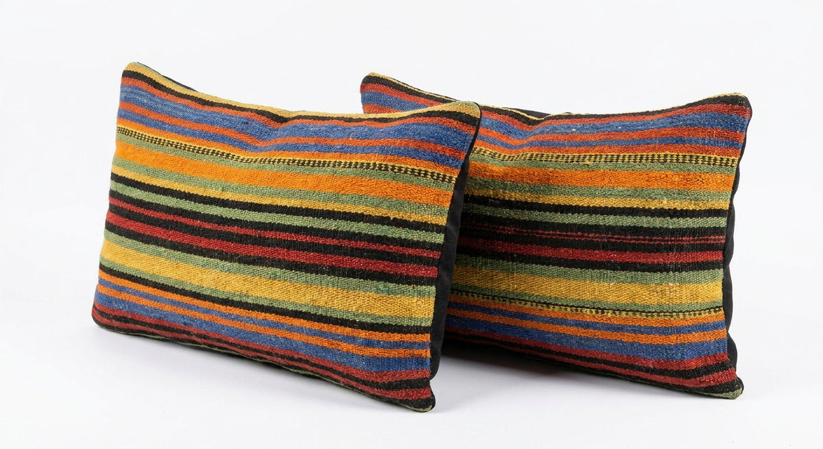 Türk Kilim Kırlent Kılıfı 2'li Set 36 x 50 cm