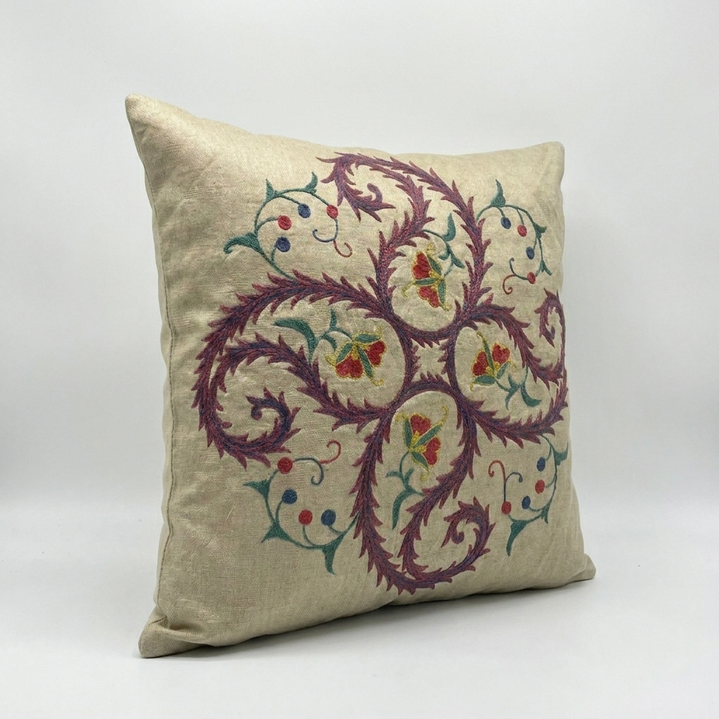 Özbek Suzani Kırlent Kılıfı 45 x 46 cm