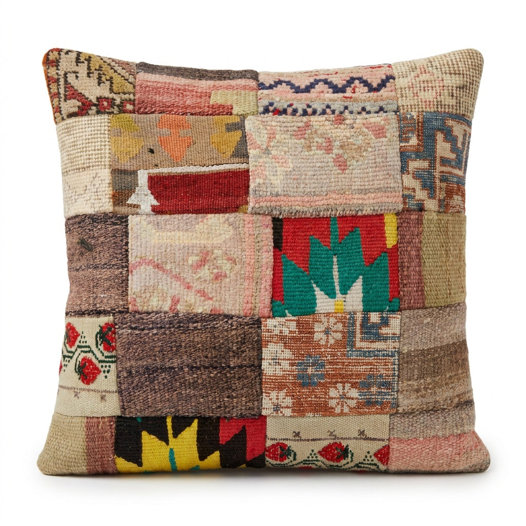 Türk Patchwork Kırlent Kılıfı 48 x 50 cm