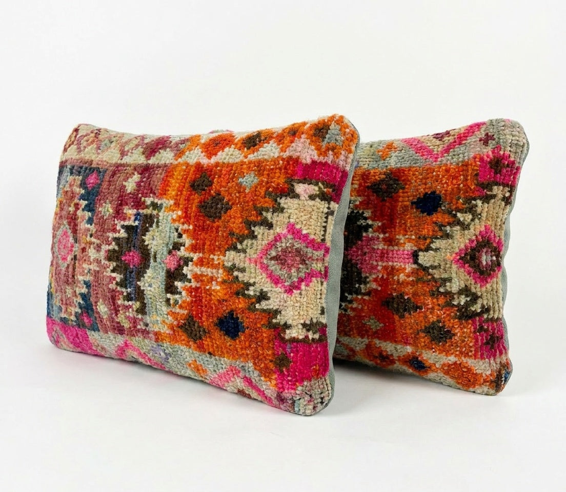 Halı Kırlent Kılıfı 2'li Set 40 x 60 cm