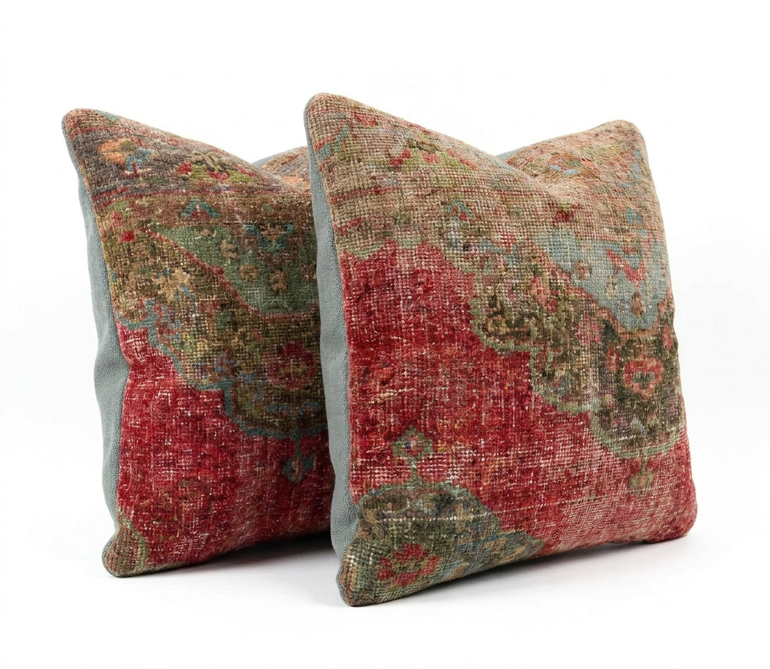 Halı Kırlent Kılıfı 2'li Set 58 x 58 cm