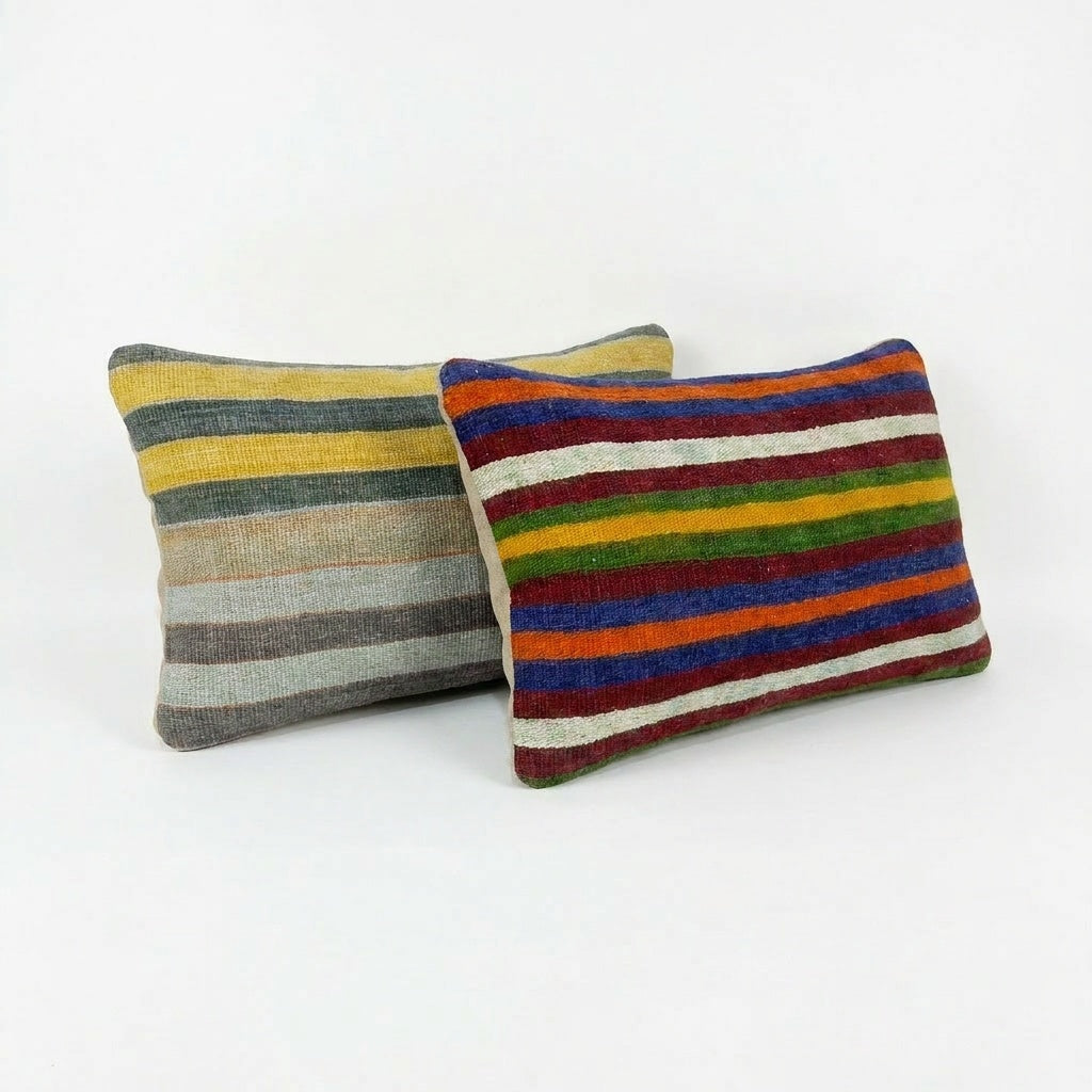 Türk Kilim Kırlent Kılıfı 2'li Set 40 x 60 cm