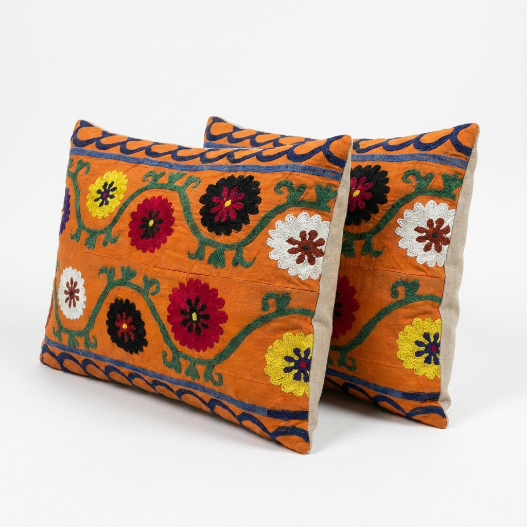 Özbek Suzani Kırlent Kılıfı 2'li Set 52 x 65 cm