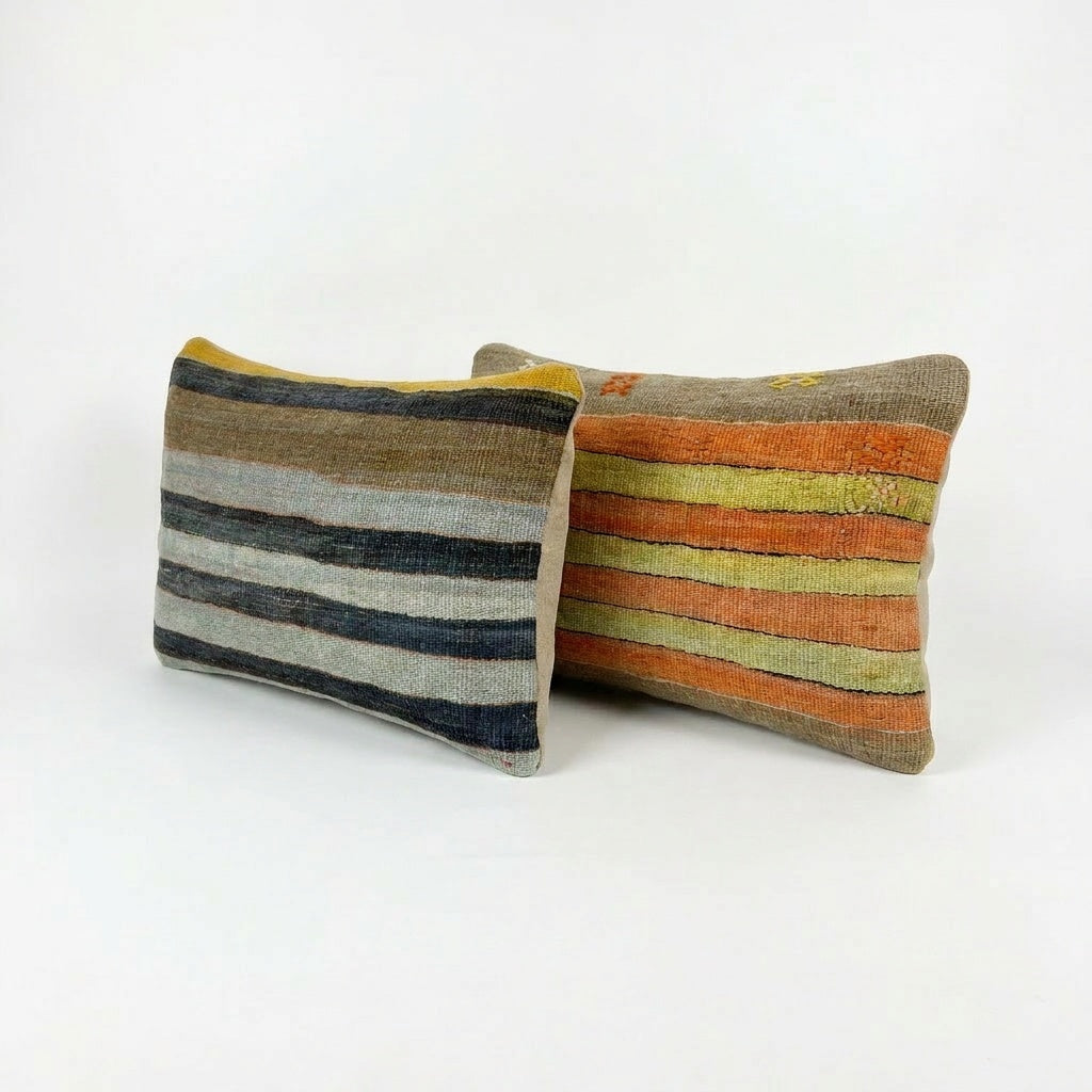 Türk Kilim Kırlent Kılıfı 2'li Set 40 x 60 cm