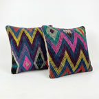 Türk Kilim Kırlent Kılıfı 2'li Set 60 x 60 cm