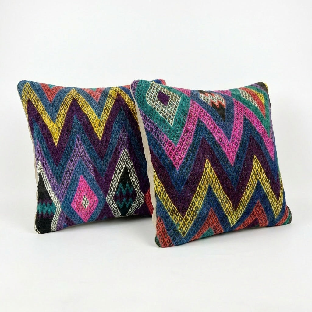 Türk Kilim Kırlent Kılıfı 2'li Set 60 x 60 cm