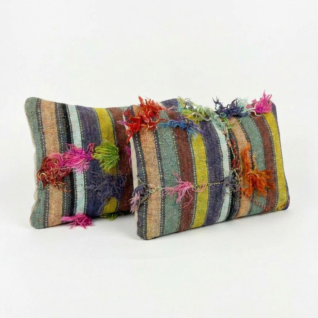 Türk Kilim Kırlent Kılıfı 2'li Set 40 x 60 cm
