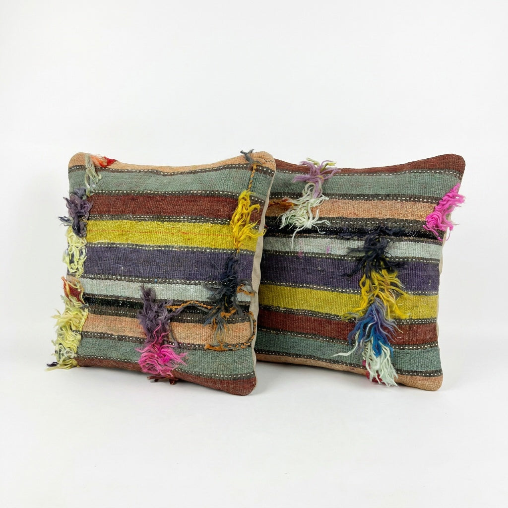 Türk Kilim Kırlent Kılıfı 2'li Set 48 x 48 cm