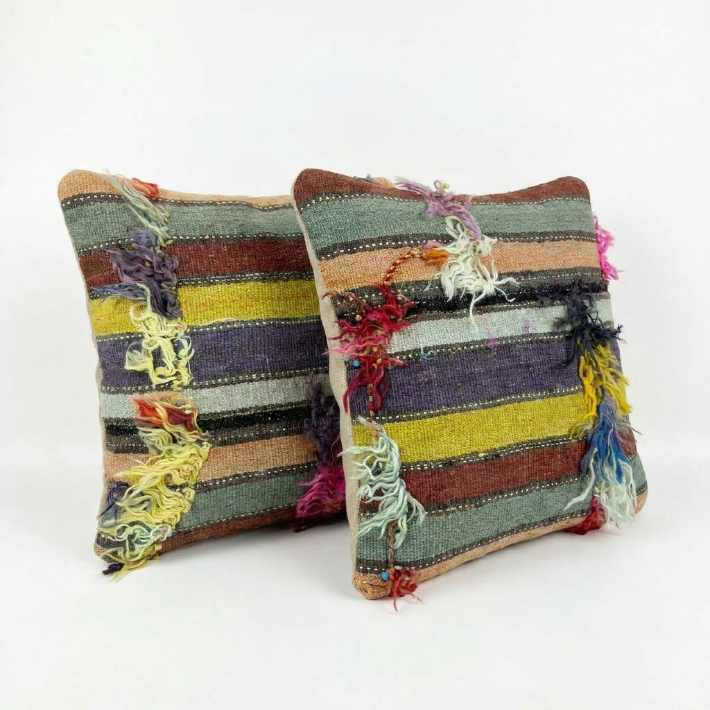 Türk Kilim Kırlent Kılıfı 2'li Set 48 x 48 cm