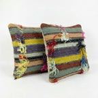 Türk Kilim Kırlent Kılıfı 2'li Set 48 x 48 cm