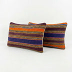 Türk Kilim Kırlent Kılıfı 2'li Set 40 x 60 cm