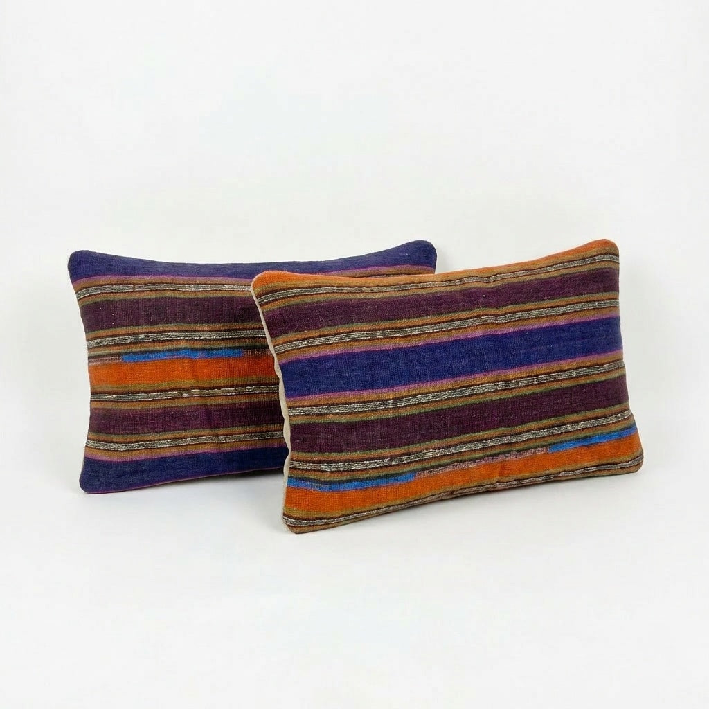Türk Kilim Kırlent Kılıfı 2'li Set 40 x 60 cm