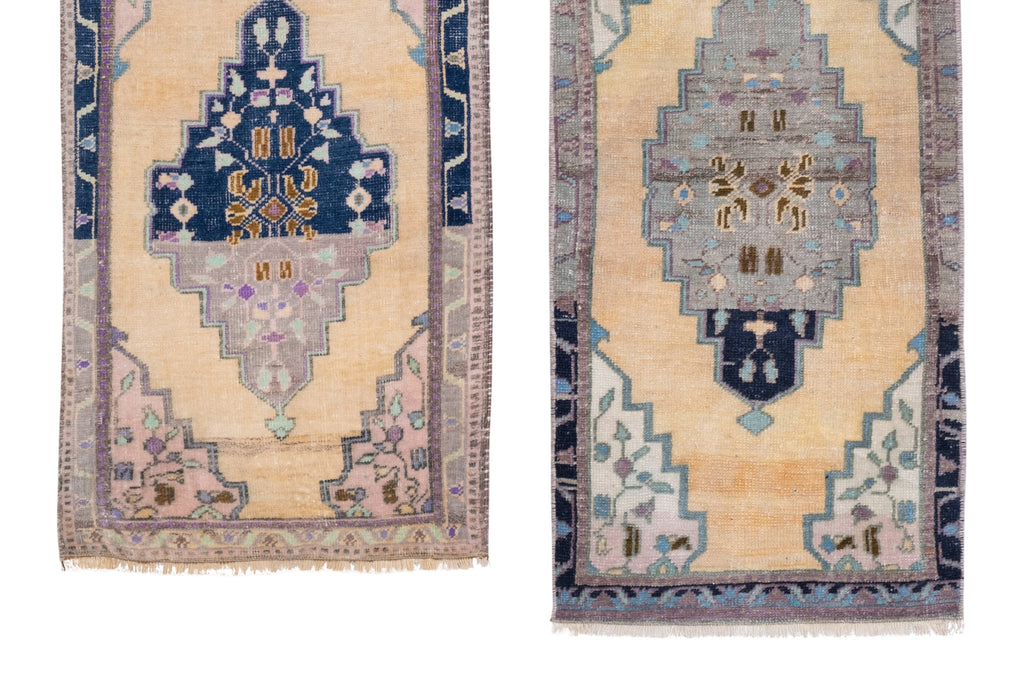 Vintage Türk Yastık Halı 2'li Set 50 x 100 cm
