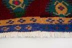 Vintage Türk Damalı Tulu Halı 110 x 132 cm