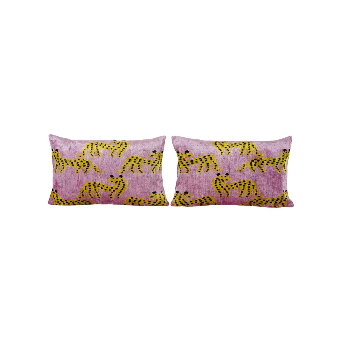 İpek Ikat Kadife Kırlent Kılıfı 2'li Set 40 x 120 cm