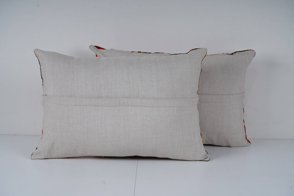 Özbek Baskılı Kırlent Kılıfı 2'li Set 38 x 57 cm