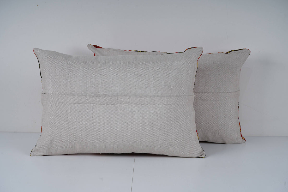 Özbek Baskılı Kırlent Kılıfı 2'li Set 38 x 57 cm