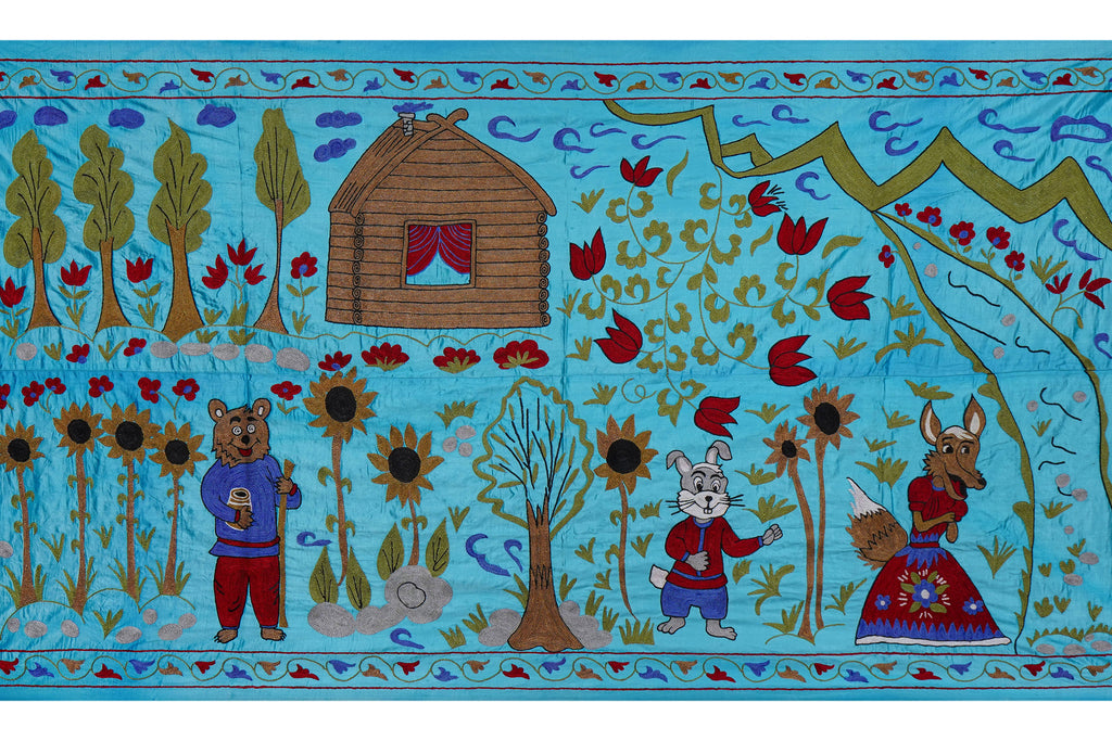 El İşlemesi Suzani Duvar Örtüsü 103 x 190 cm