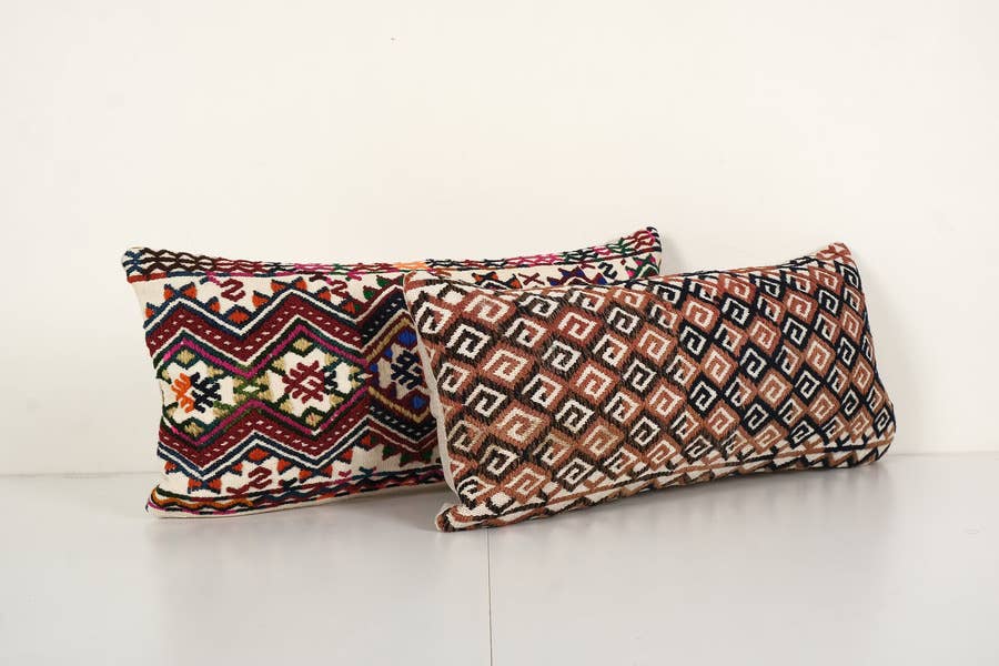 Kilim Kırlent Kılıfı 2'li Set 25 x 61 cm