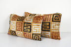 İpek Ikat Kadife Kırlent Kılıfı 2'li Set 37 x 63 cm