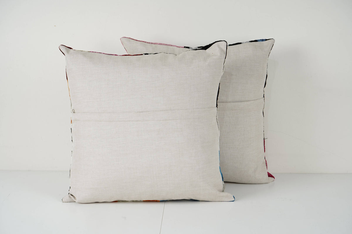 İpek Ikat Kırlent Kılıfı 2'li Set 48 x 48 cm