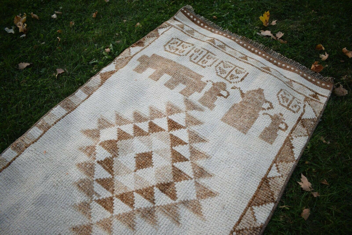 Vintage Herki Halı Yolluk 90 x 404 cm