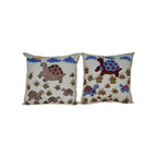 Kaplumbağa Desenli Suzani Kırlent Kılıfı 2'li Set 47 x 49 cm
