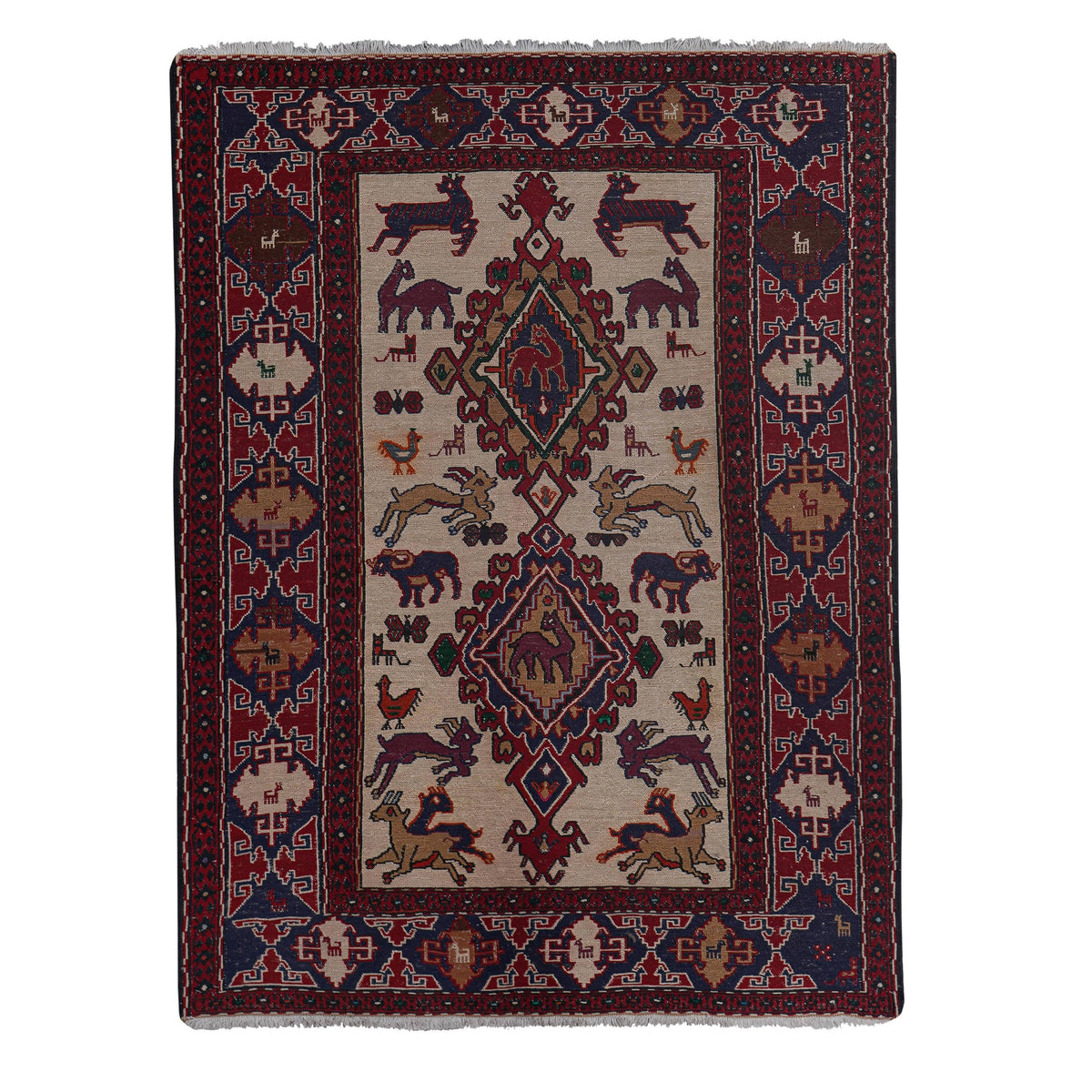 Vintage Sumak Kilim 108 x 143 cm