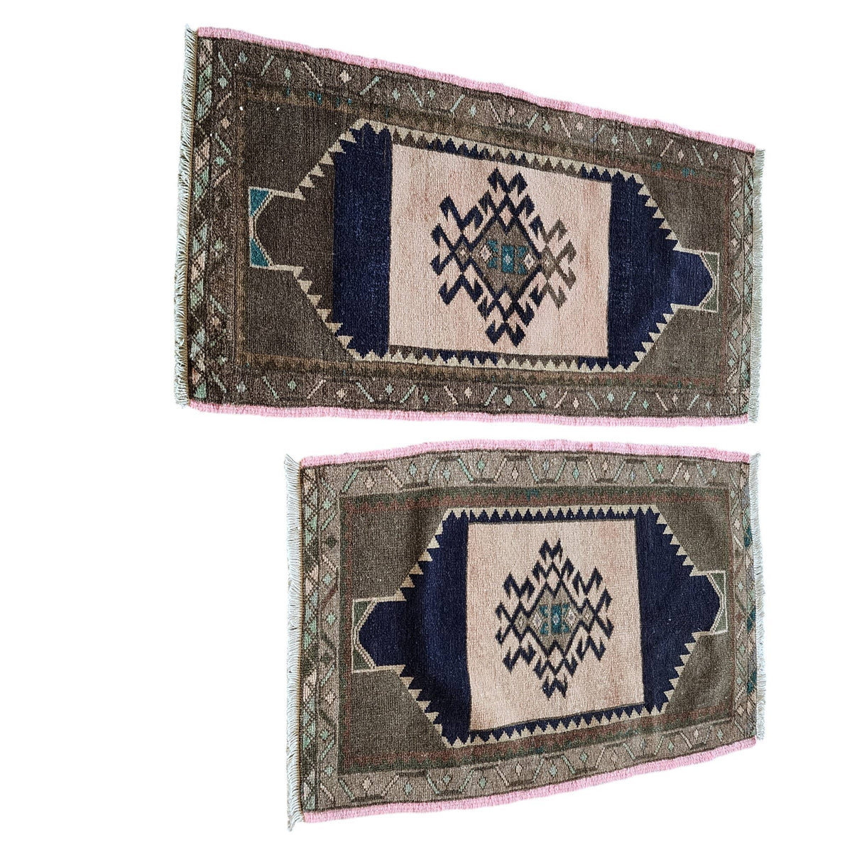 Vintage Uşak Yastık Halı 2'li Set 54 x 82 cm