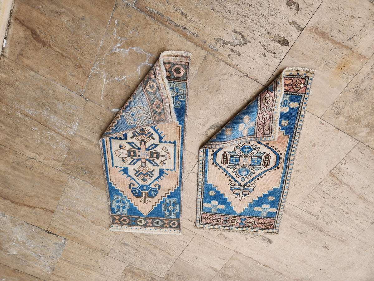 Vintage Türk Yastık Halı 2'li Set 43 x 99 cm