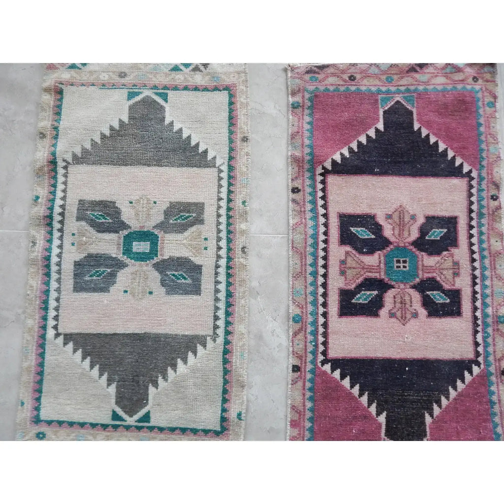 Vintage Uşak Yastık Halı 2'li Set 49 x 89 cm