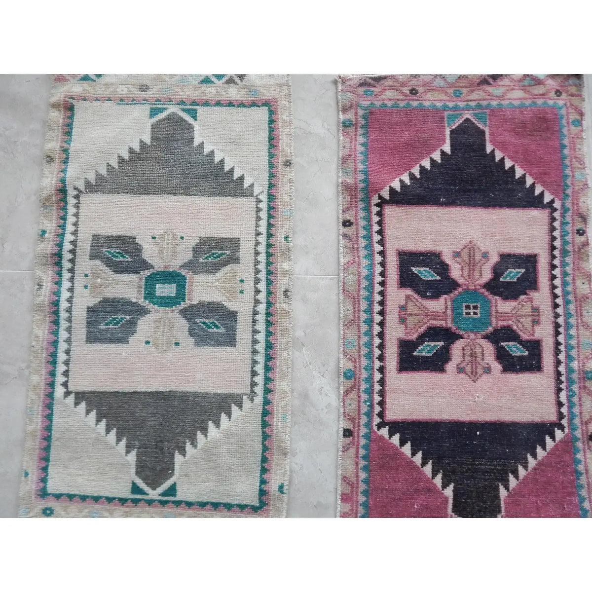 Vintage Uşak Yastık Halı 2'li Set 49 x 89 cm