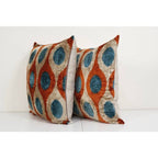 İpek Ikat Kadife Kırlent Kılıfı 2'li Set 60 x 60 cm